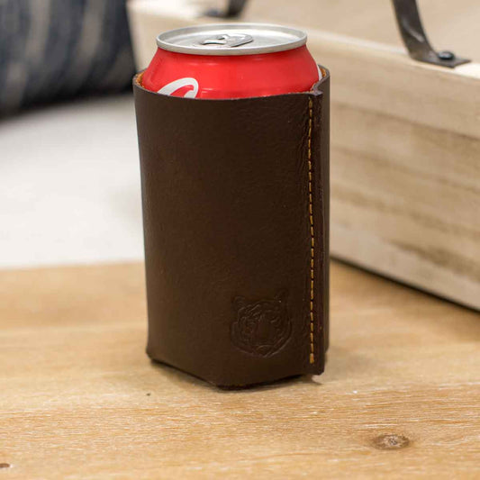 Tiger Leather Embossed Can Cooler