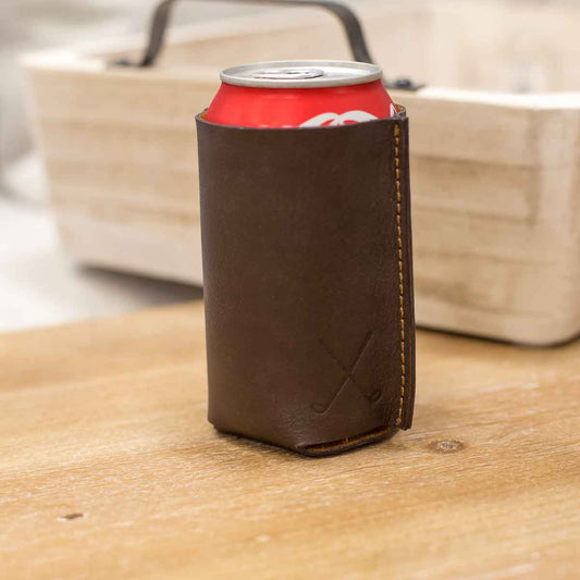 Golf Leather Embossed Can Cooler