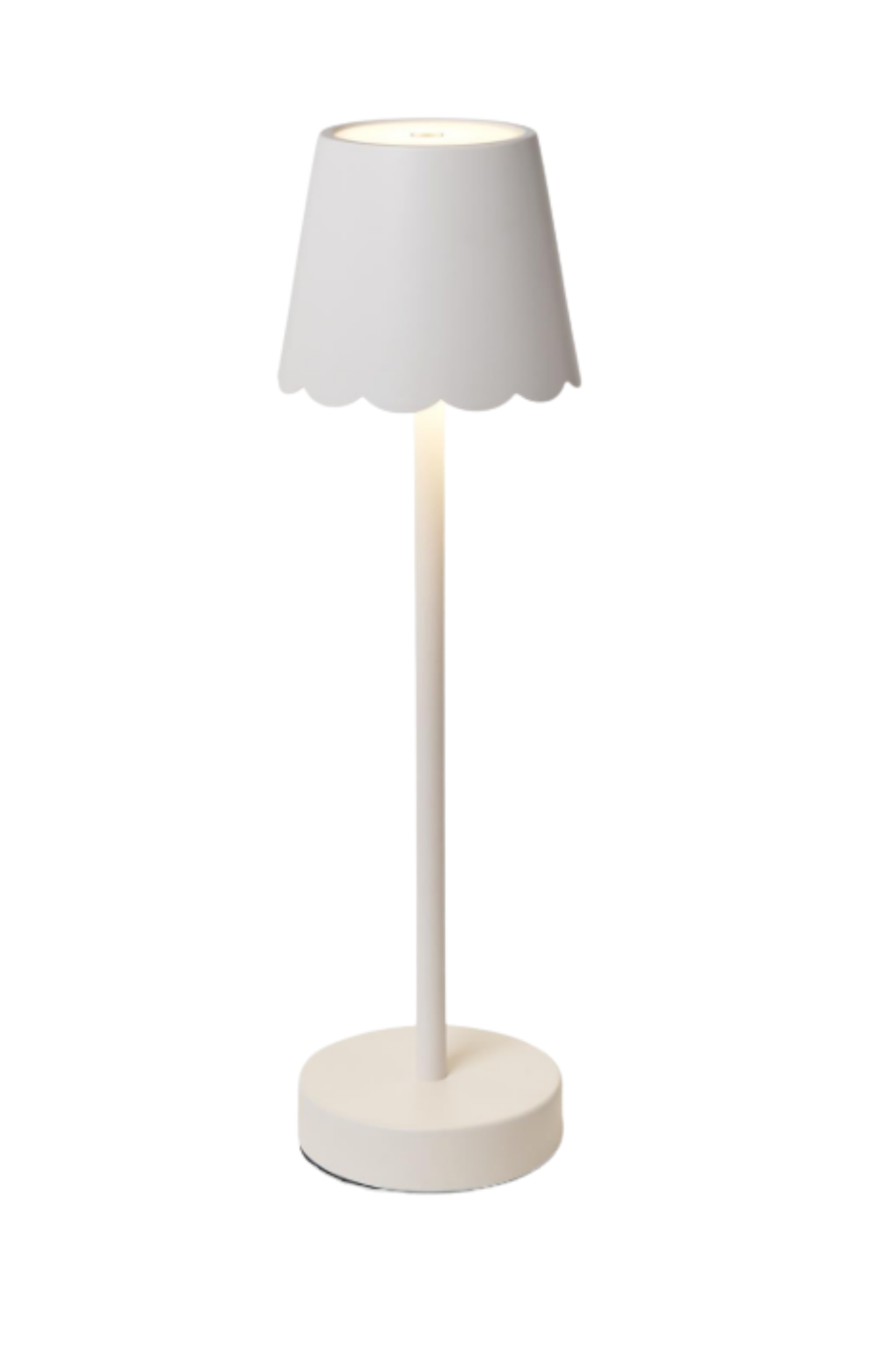 White Scalloped Edge LED Lamp