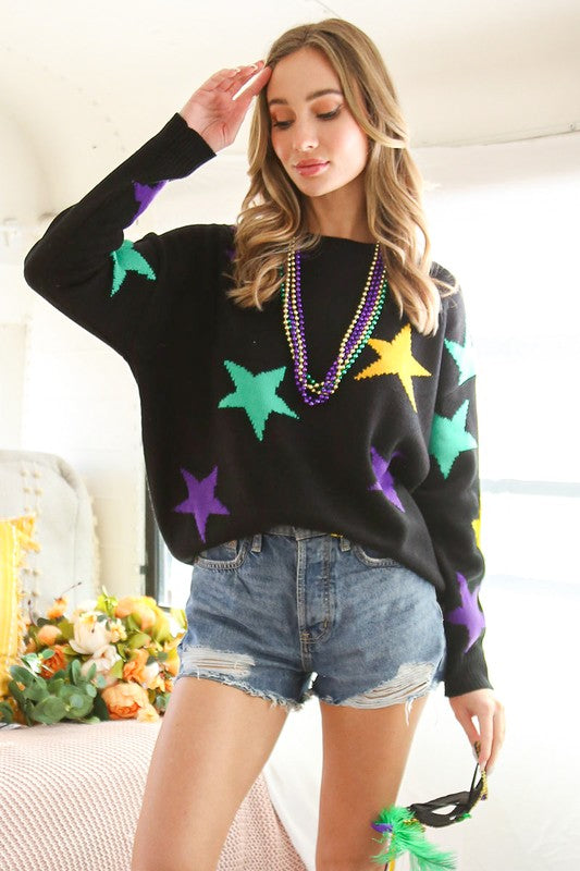 Black Cleo Star Sweater