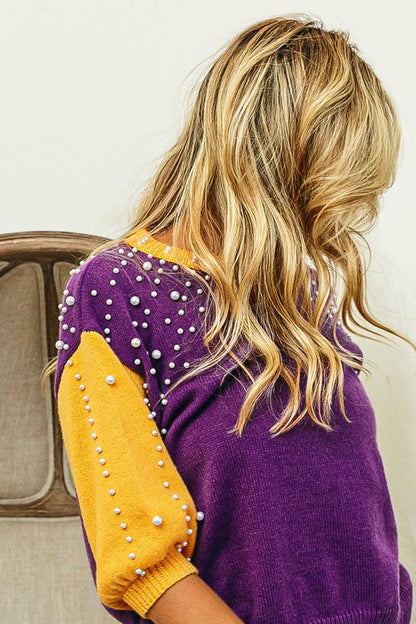Purple Multi Tesa Pearl Sweater