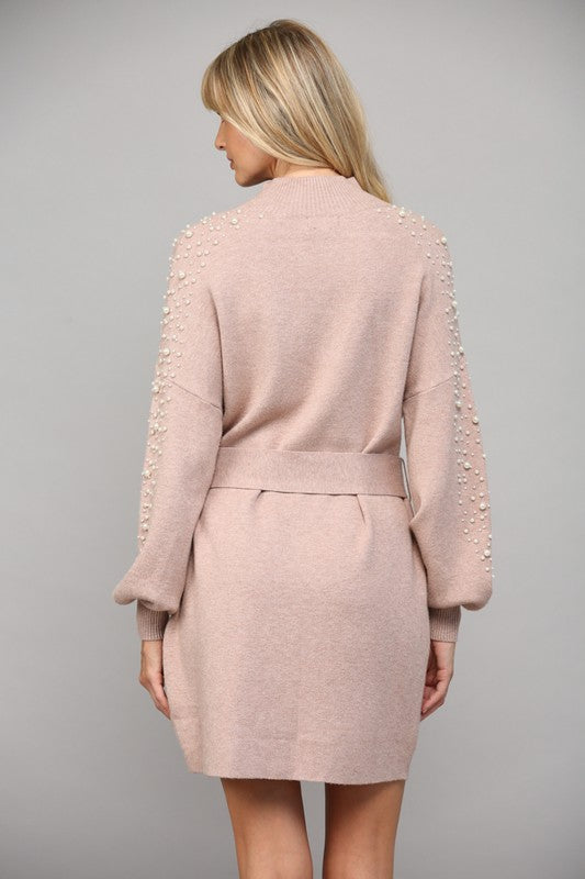 Mocha Lacy Pearl Sweater Dress Lucy Rose Mocha Lacy Pearl Sweater Dress Lucy Rose