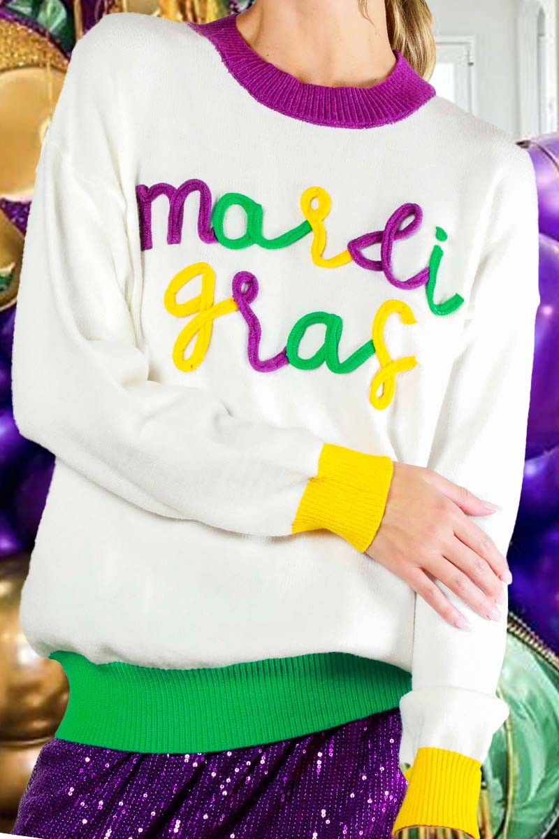 Grace Mardi Gras Sweater