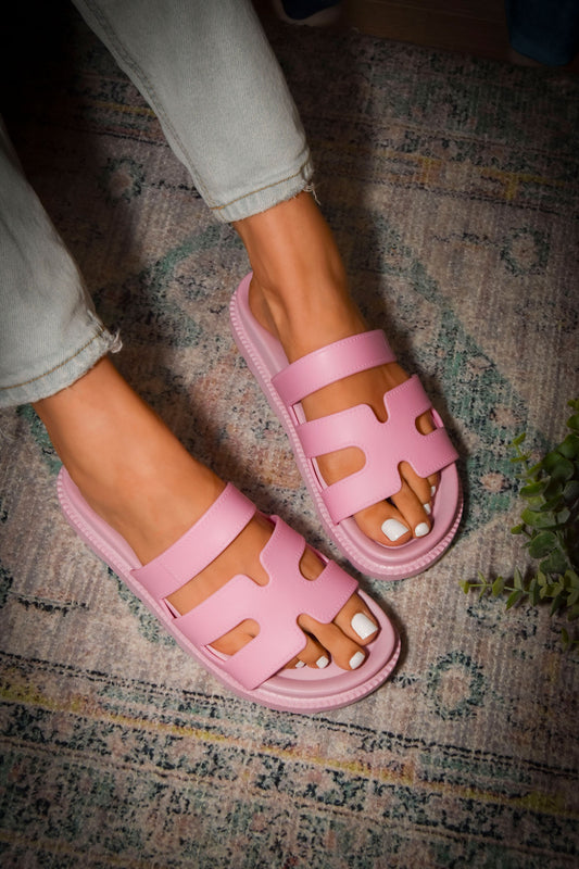 Pink Gino Slip On Sandals