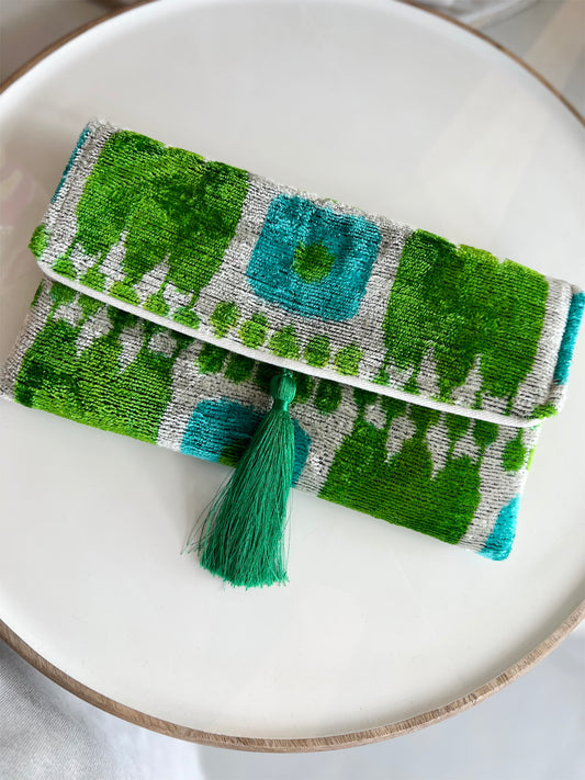 Green/Turq Lily Clutch