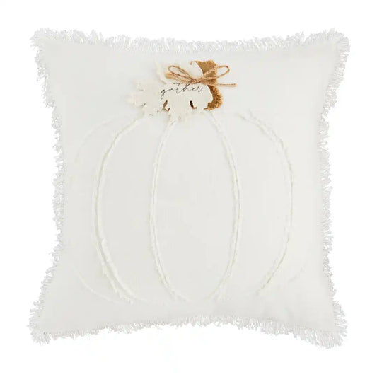 White Pumpkin Square Pillow