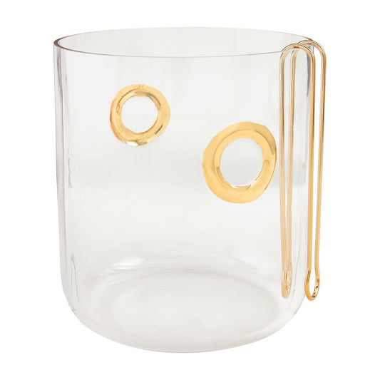 Glass Gold Ring Ice Bucket