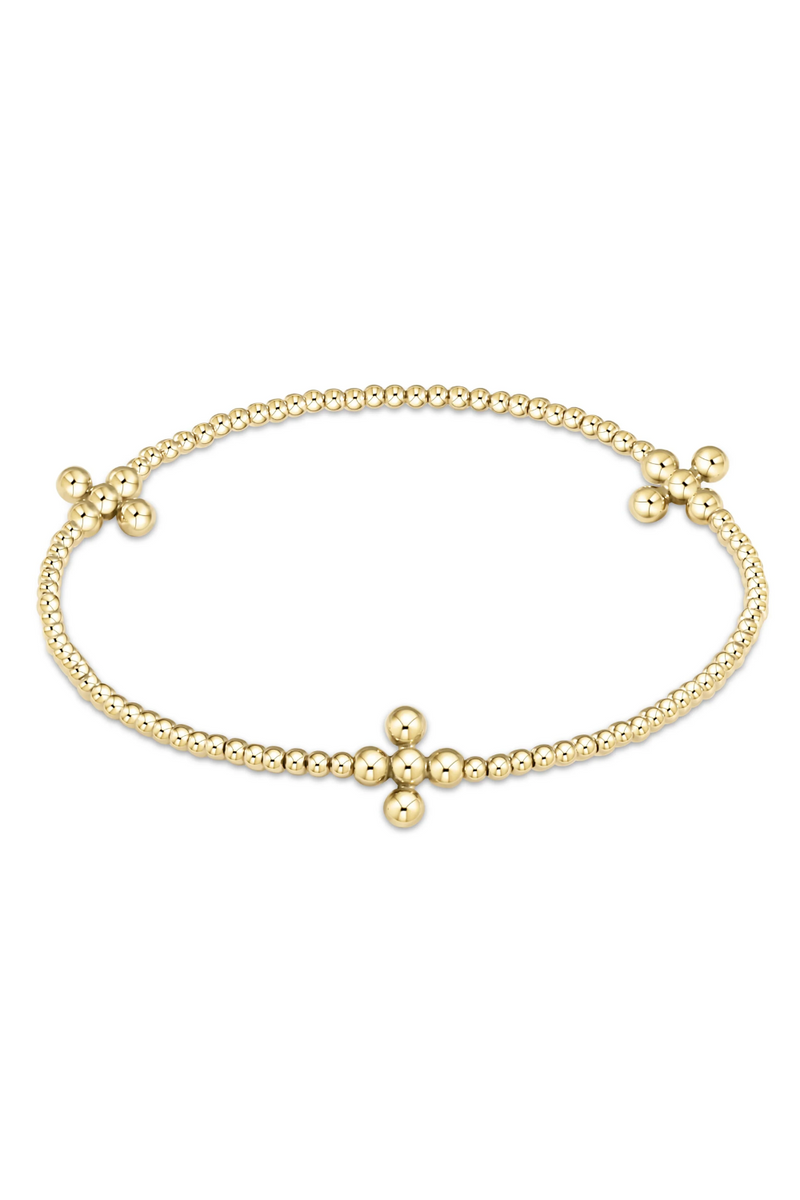 Signature Cross Gold Pattern 2mm Bracelet Gold – Lucy Rose