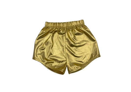 Kids Gold Metallic Wind Shorts