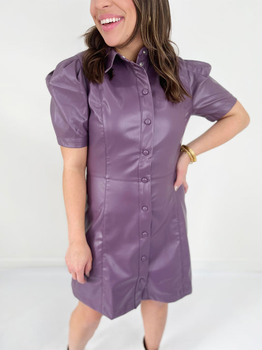 Lilac Lowe Pleather Dress