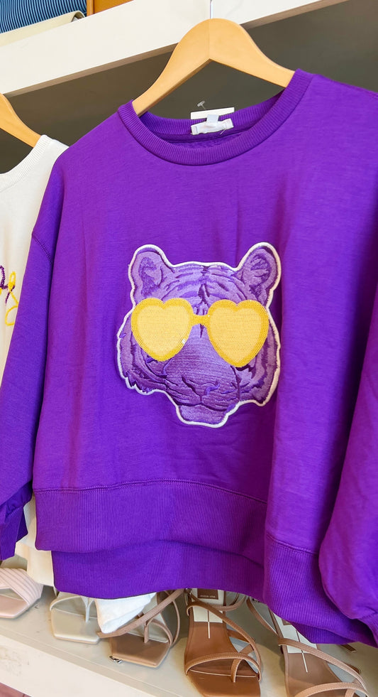 Purple LA Tiger Sweatshirt
