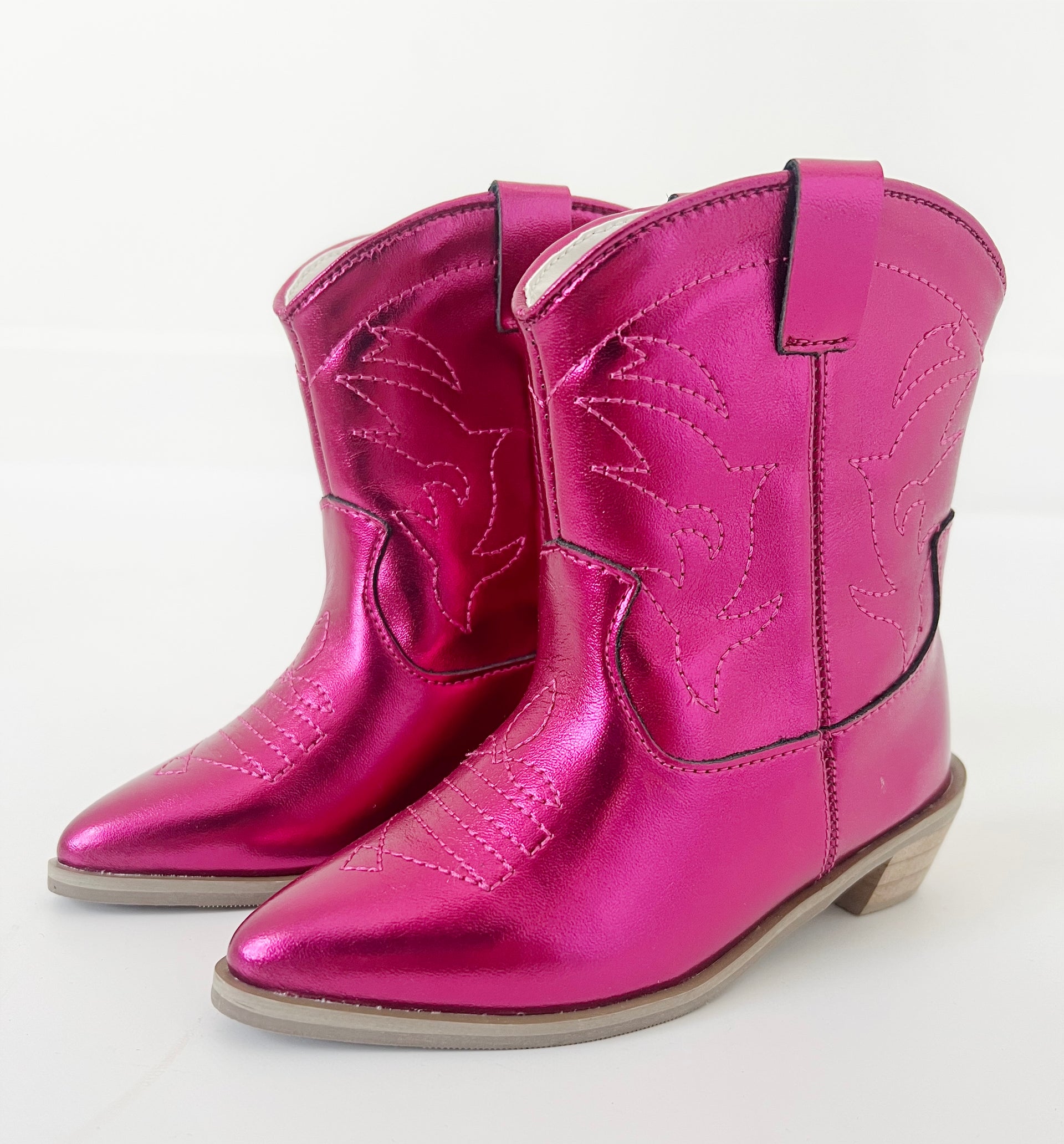 Hot Pink Metallic Big Kids Boots – Lucy Rose - Main Image