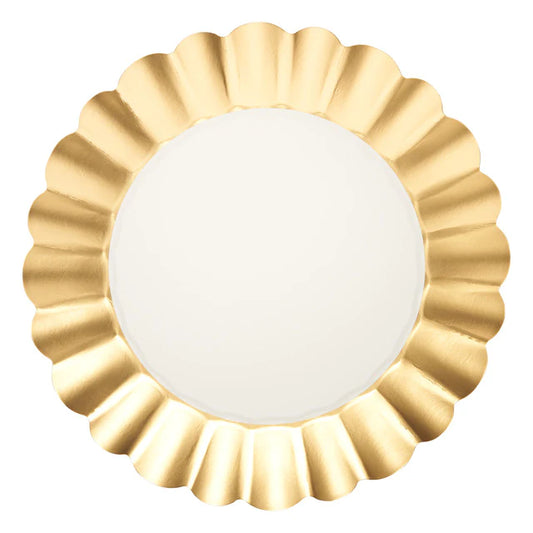 Scalloped Dinner Plate Gold & White