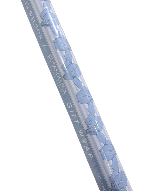 French Blue Bows Wrapping Paper
