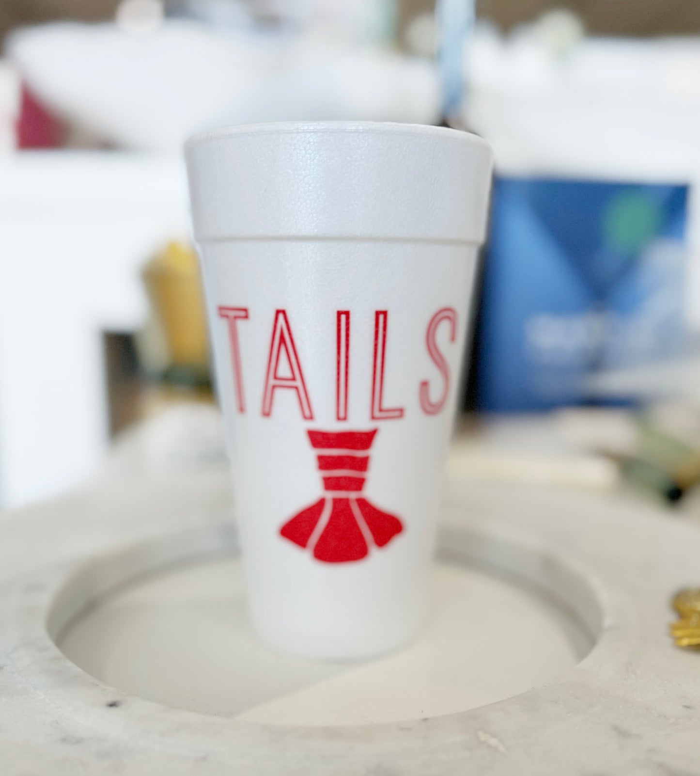 Heads and Tails Styrofoam Cups