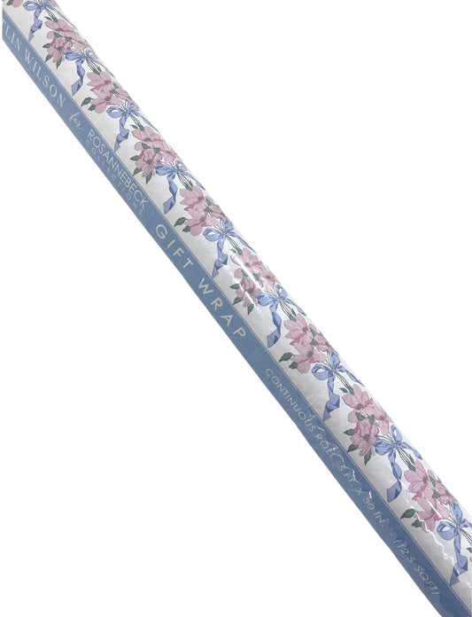 Blush Bouquet Stripe Wrapping Paper