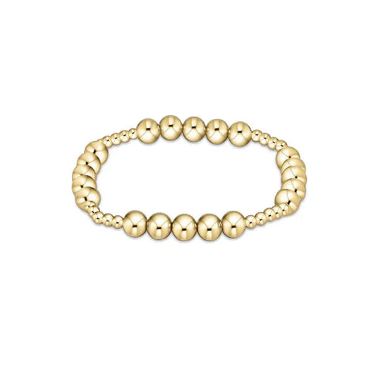 Classic Gold Blissful Pattern 3mm Bead Bracelet