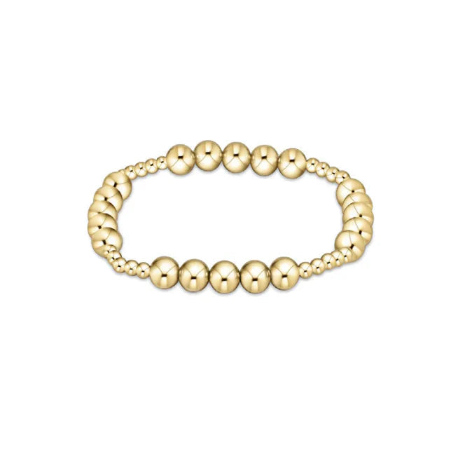 Classic Gold Blissful Pattern 3mm Bead Bracelet