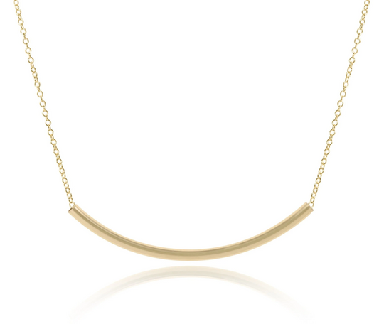 16" Gold Bliss Bar Smooth Necklace