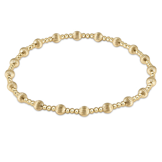 Dignity Sincerity Pattern Gold 4mm Bead Bracelet