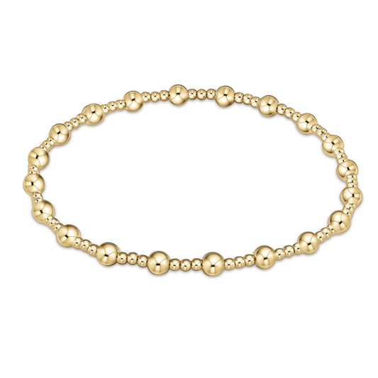 Classic Gold Sincerity Pattern 4mm Bead Bracelet