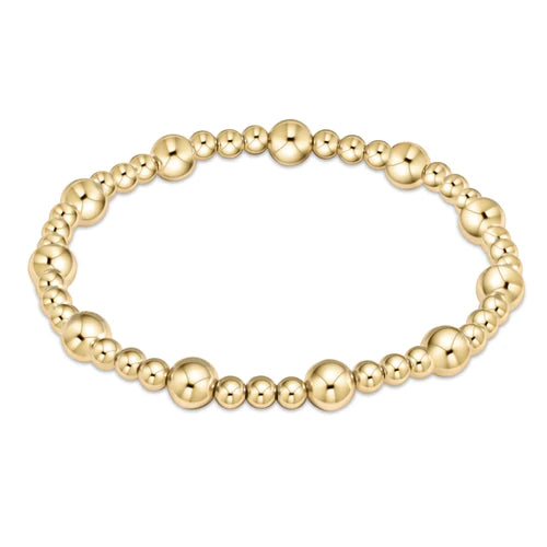 Classic Gold Sincerity Pattern 6mm Bead Bracelet