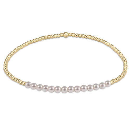 Gold Pearl Bliss 2mm Bead Bracelet
