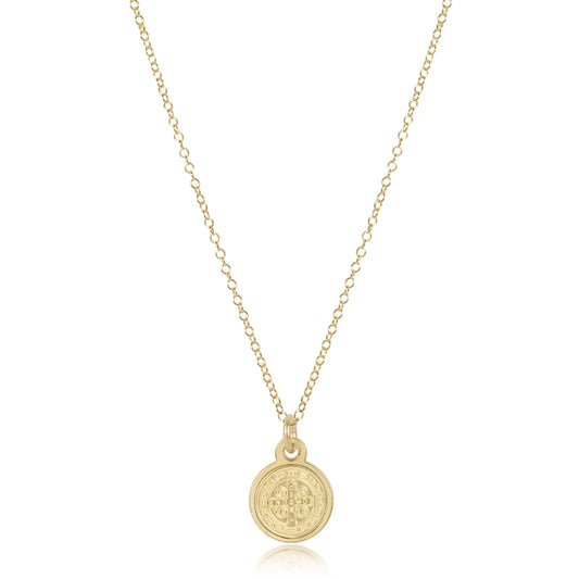 16" Gold Blessing Small Gold Disc Necklace