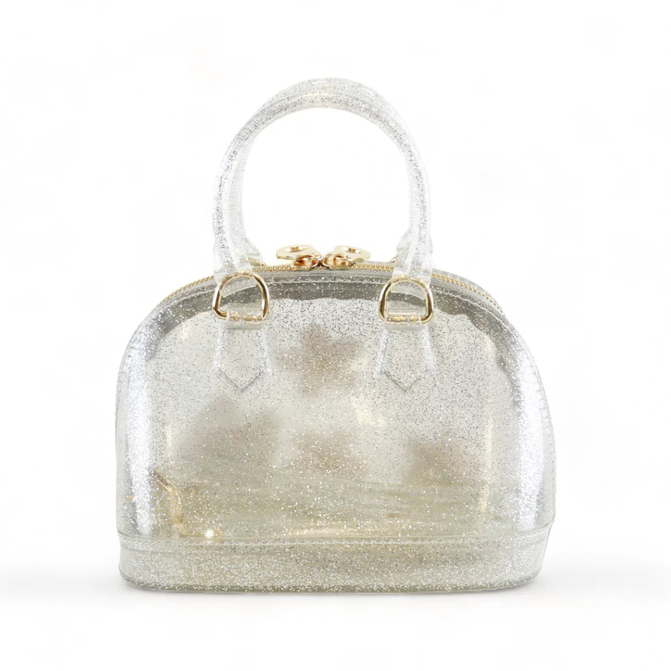 Silver Floral Jelly Bowling Bag