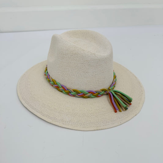 Olive/Multi Braided Rope Hat