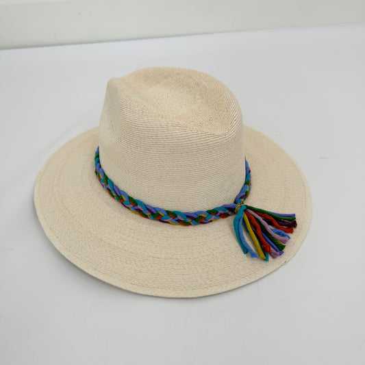 Periwinkle/Multi Braided Rope Hat