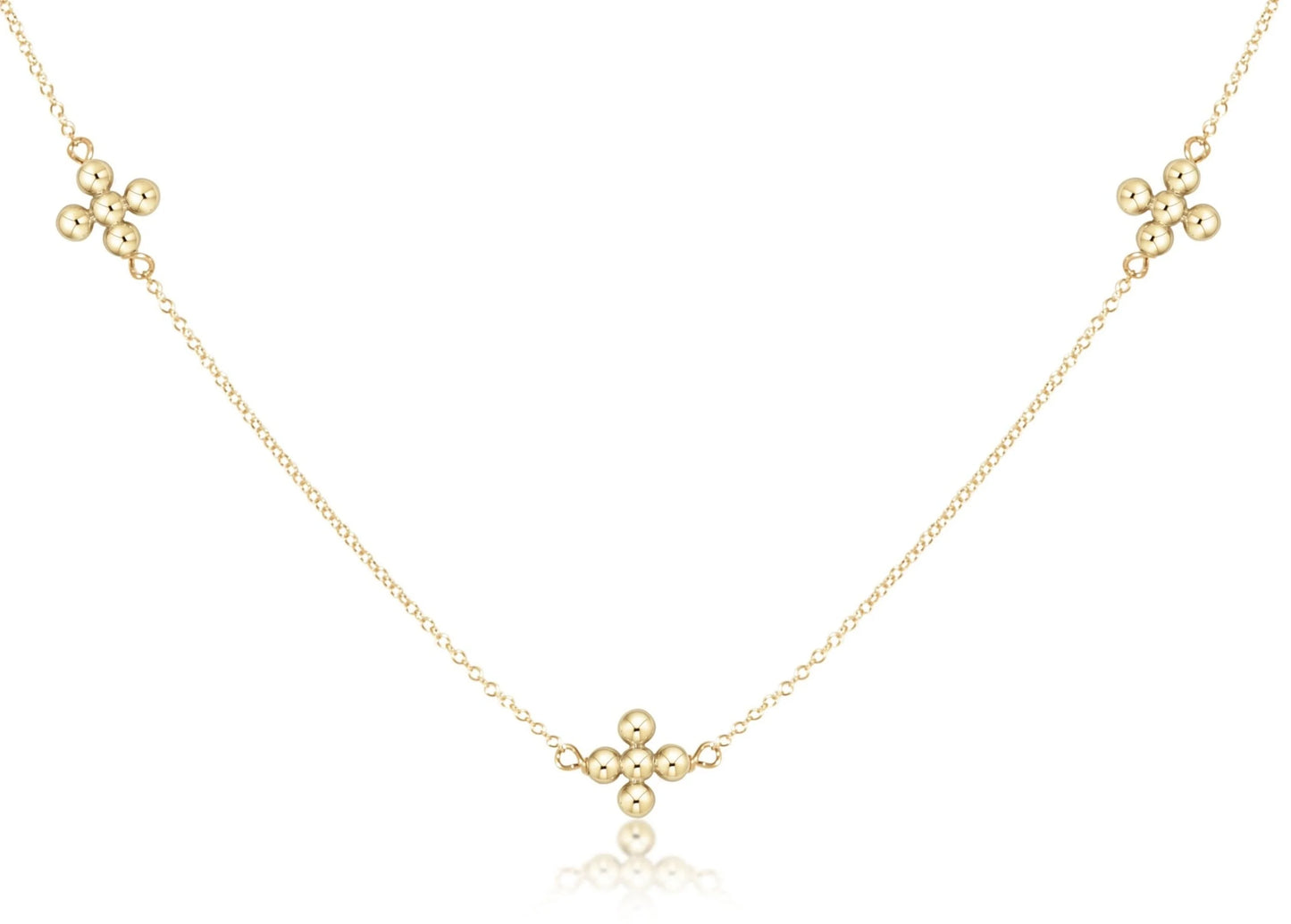 17" Gold Choker Simplicity- Classic Signature Cross