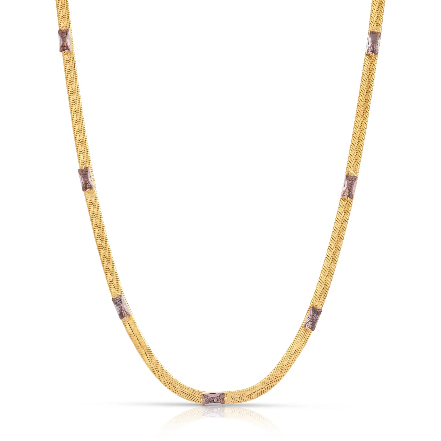 Morganite Luxe Herringbone Necklace