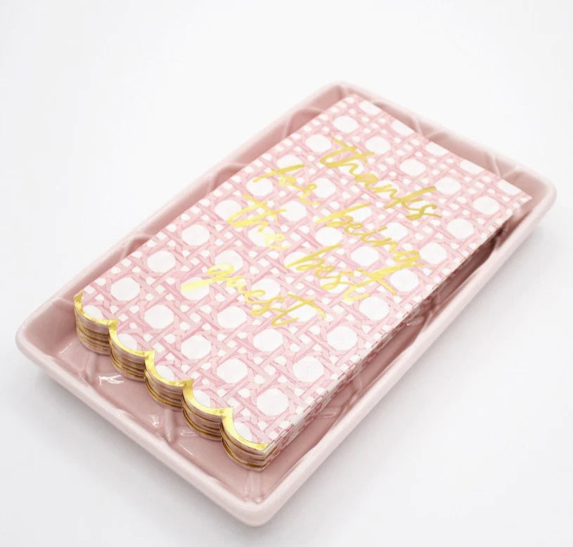 Pink Textured Guest Towel Tray