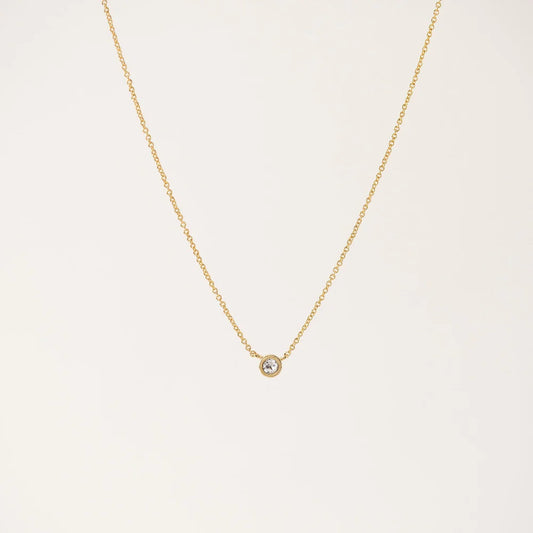 Gold Solitaire Necklace