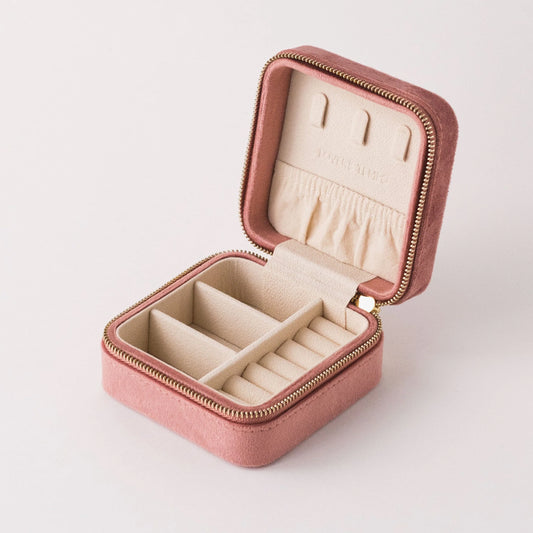 Dusty Rose Square Jewelry Case