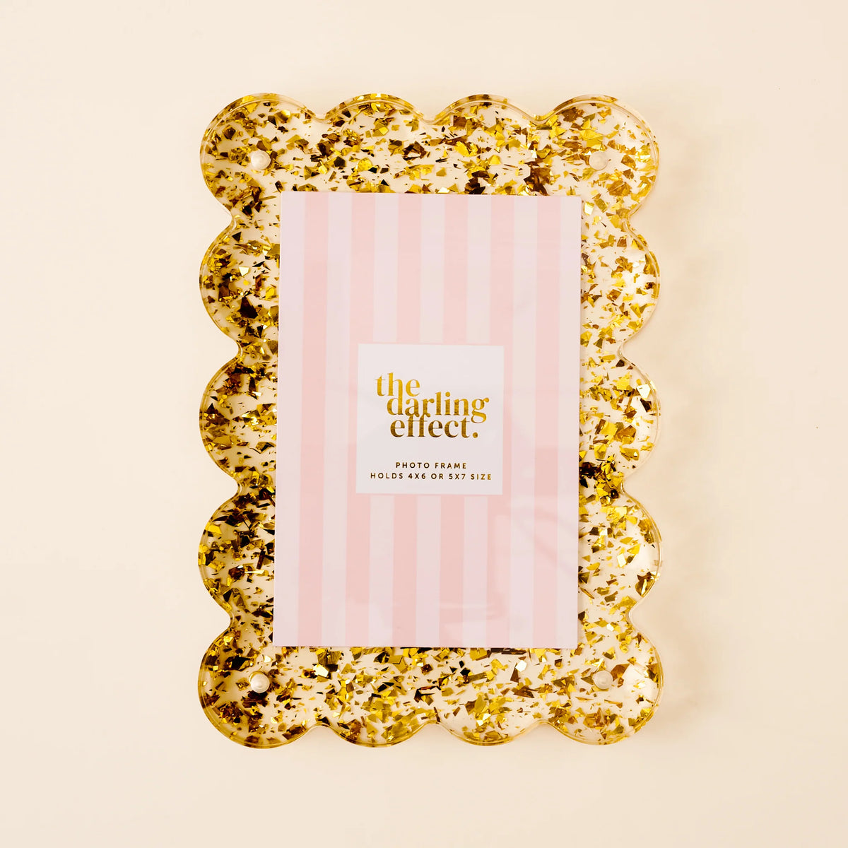Rectangle Scalloped Acrylic Frame- Confetti Gold – Lucy Rose