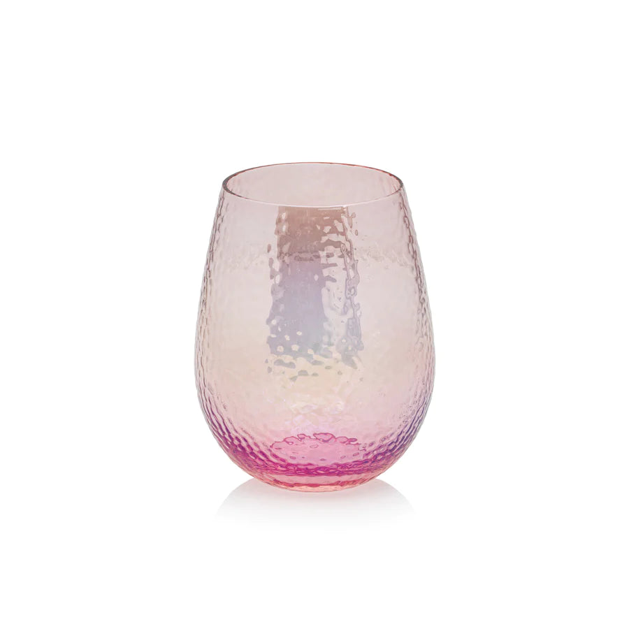Aperitivo Stemless Glass-Pink Luster