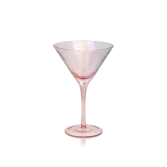 Aperitivo Triangular Martini Glass-Pink Luster