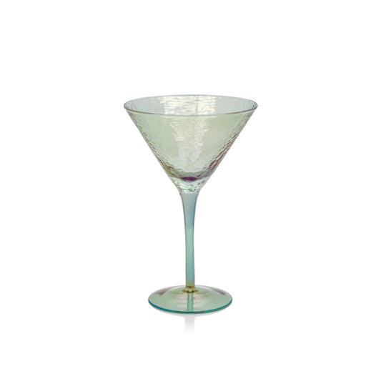 Aperitivo Triangular Martini Glass-Blue Luster