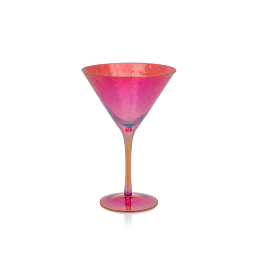 Aperitivo Triangular Martini Glass-Red Luster