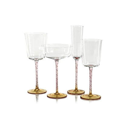 Vicenza Champagne Flute Amber + Pink