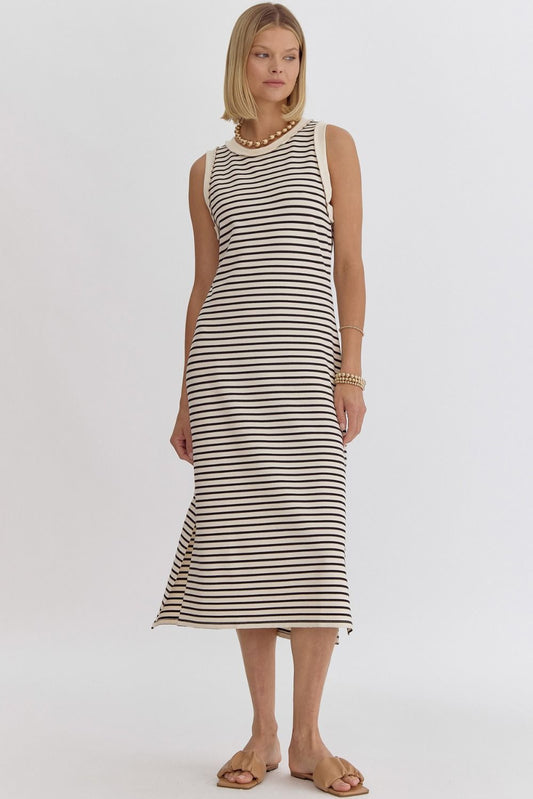 Cream Stripe Cara Dress