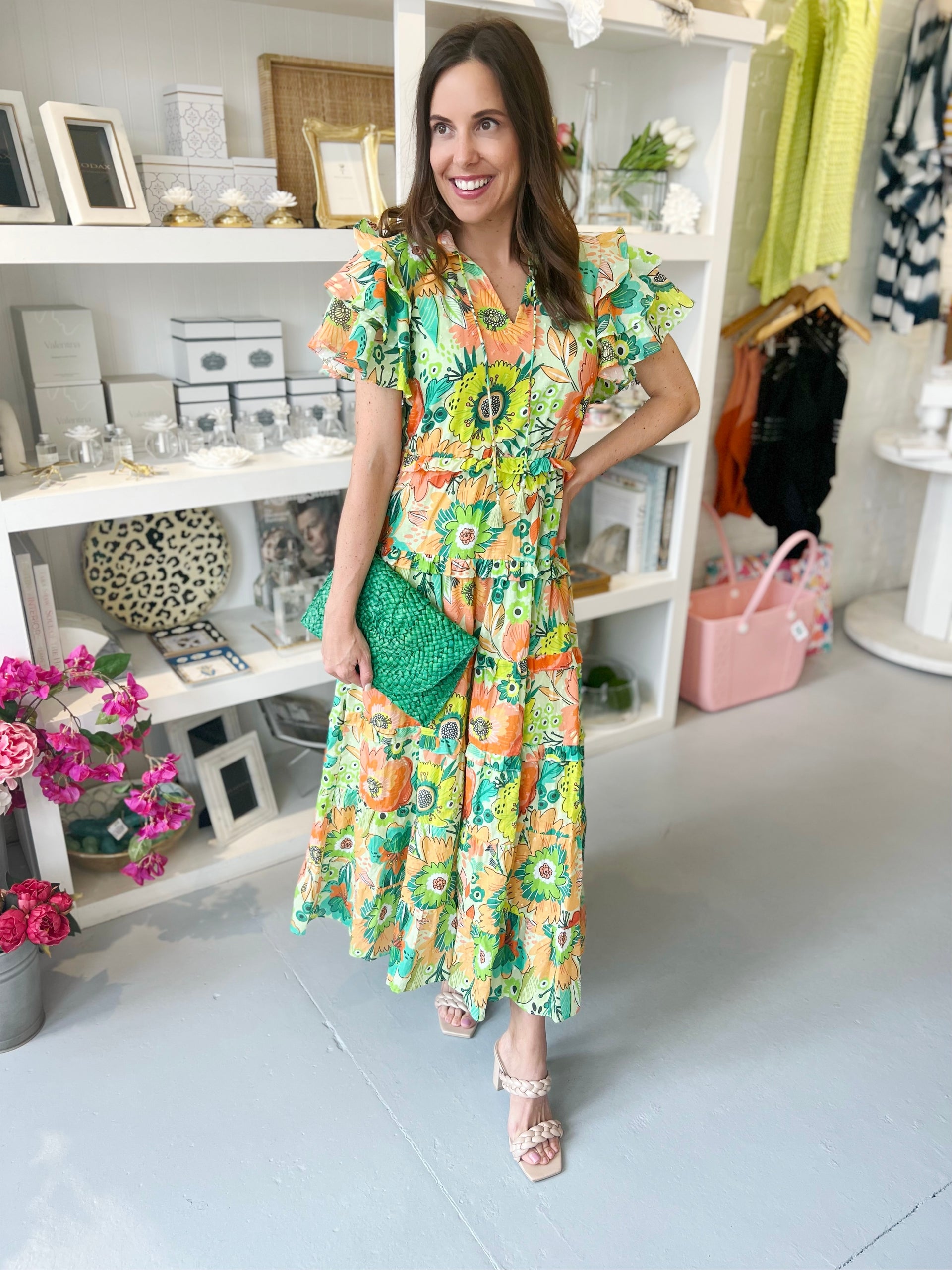 Lime Floral Stella Dress