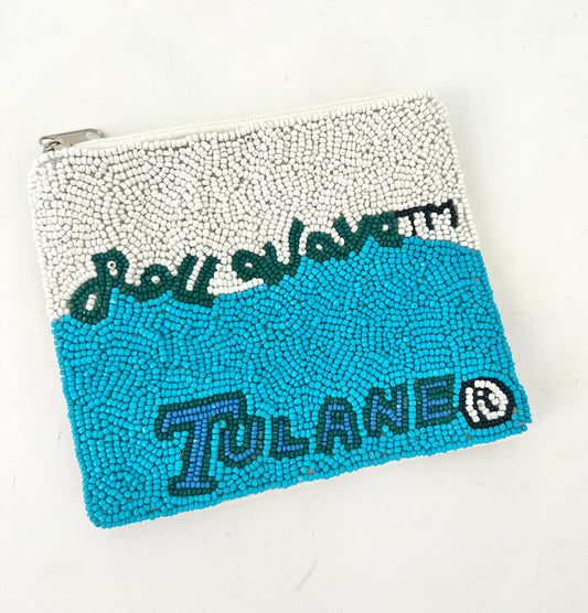 Roll Wave Beaded Pouch