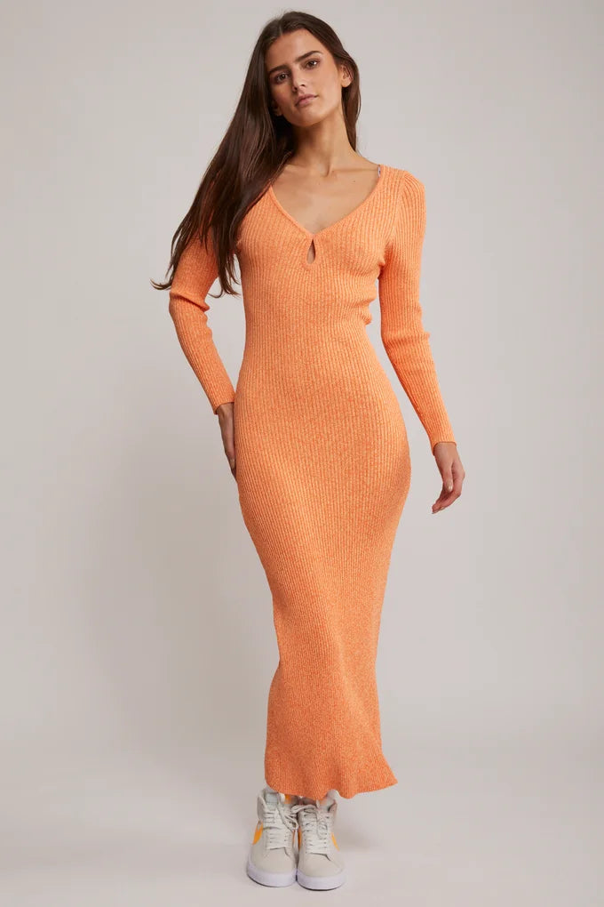 Orange Lea Knit Midi Dress Lucy Rose Orange Lea Knit Midi Dress Lucy Rose