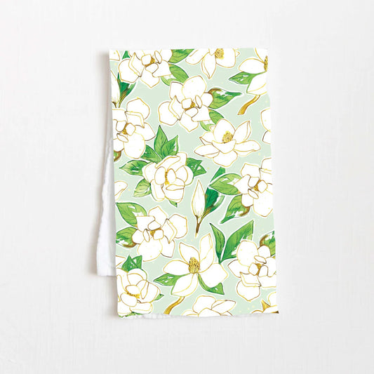 Magnolia Flower Sack Tea Towel