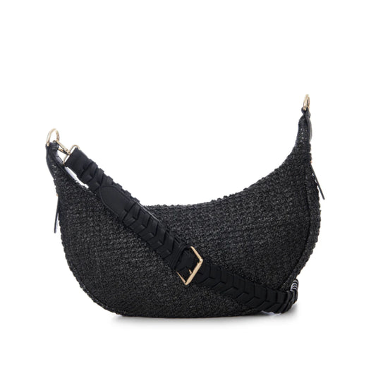 Black Zola Straw Bag