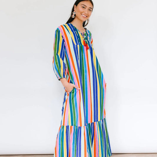 Rainbow Stripe Copa Dress