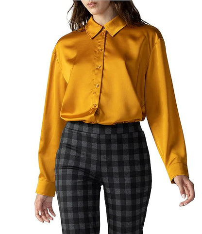 Aged Scotch Satin Oversized Top